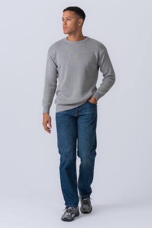 Crewneck Knit Sweater - ανοιχτό γκρι
