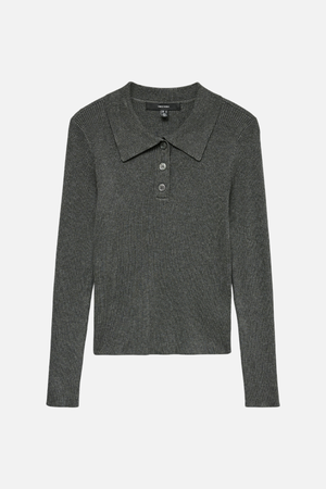 Silje Poloneck Pullover - Dark Grey Melange