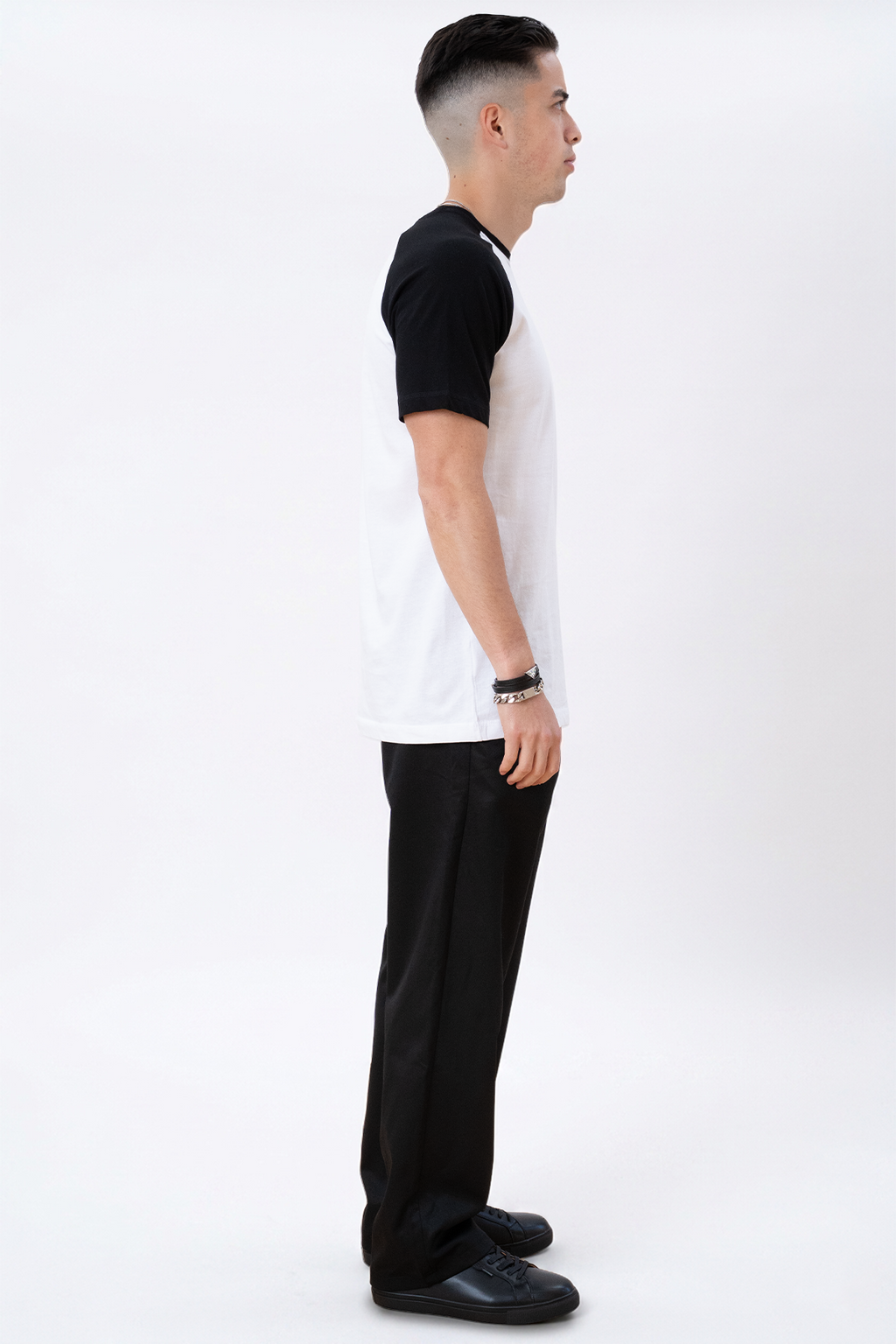 Basic raglan T-shirt - Black and white