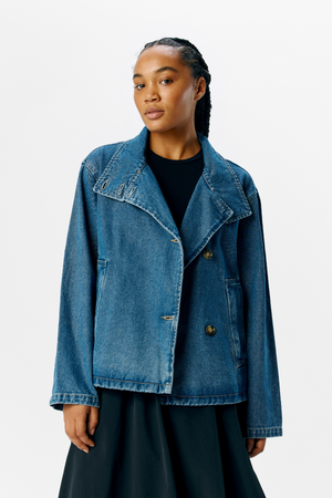 Tilla Gro L/S Denim Jacket - Medium Blue Denim