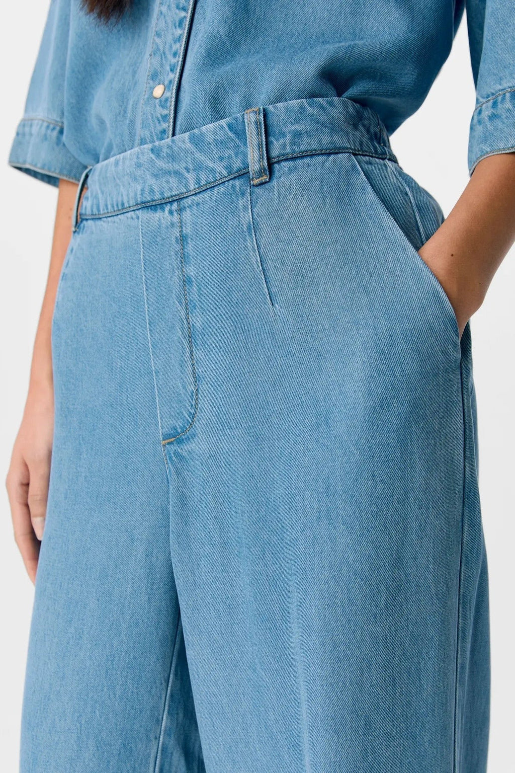 Πλαίσιο lisa πλάτος Pants - ανοιχτό μπλε denim