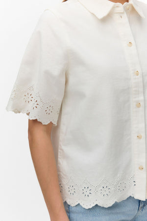 Lysa Color Brod Shirt - Bright White
