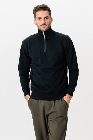 Sweatshirt Half Zip - Black
