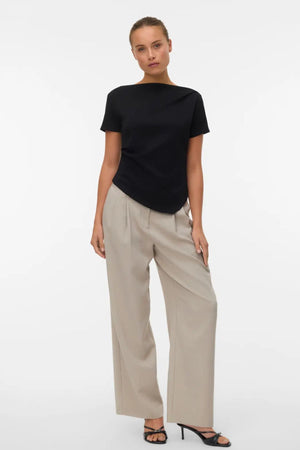 Mille Boatneck Short Top - Μαύρο
