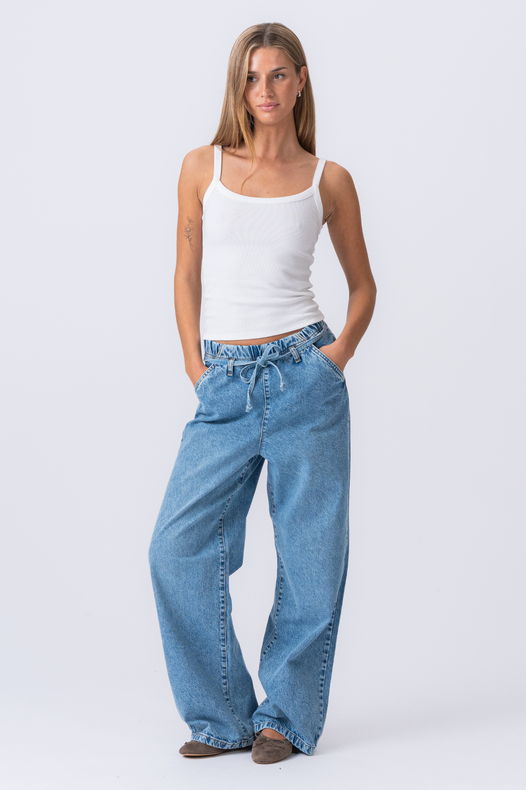 Nicole Baggy Jeans - Μεσαίο μπλε