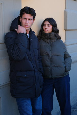 Long Puffer Jacket - Πολεμικό Ναυτικό