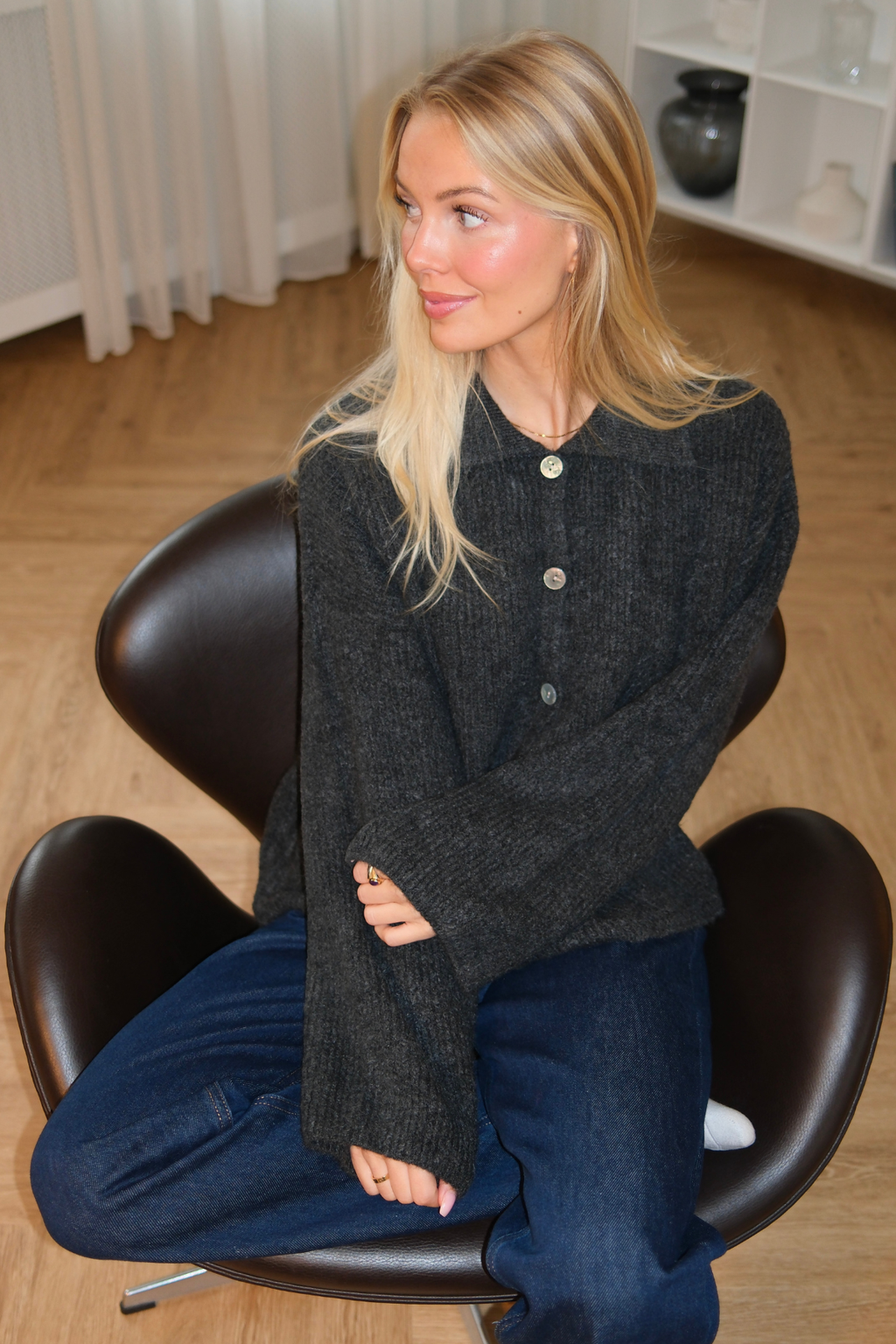 Josie Polo Knit - Γραφίτης