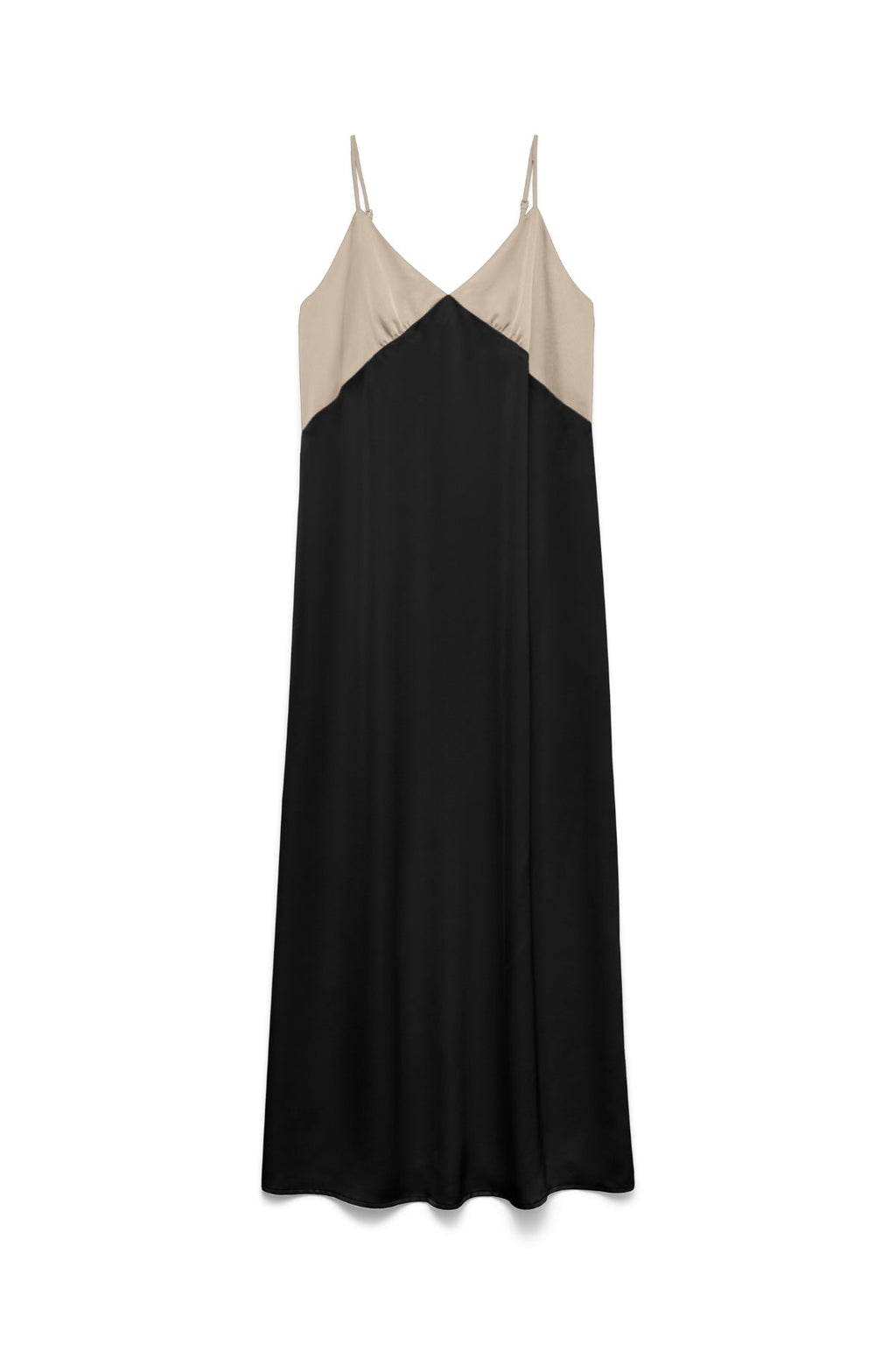 Joy Singlet Ankle Dress - Cement Black Contrast