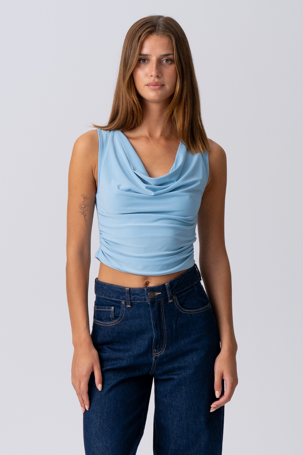 Elisa Waterfall Top - Light Blue
