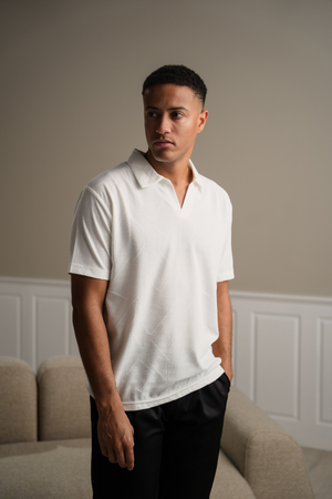 Atlas Textured Polo - White
