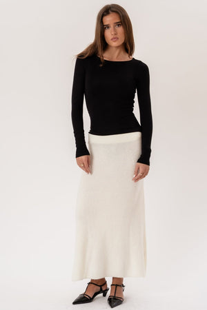Nova Knit Skirt - White