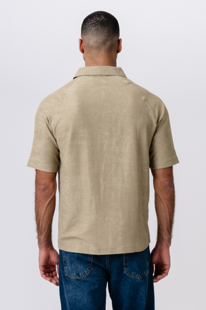 Enzo Short Sleeve Half Zip - Khaki