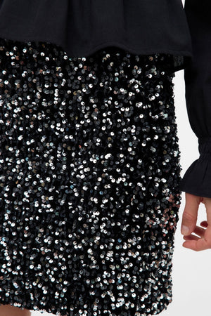 Bella Short φούστα - Μαύρο ασημένιο