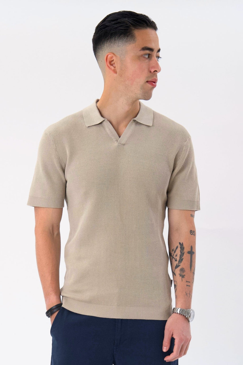 Garry Knit Polo - Sand