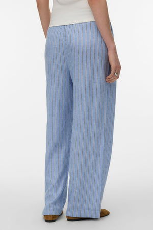 Linn HW Pants - Cornflower Blue-Liva Navy Blazer