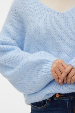 Ίσως 2way V-Neck Πουλόβερ - Cashmere Blue