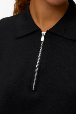 Χρυσό 2/4 Poloneck Pullover - Μαύρο
