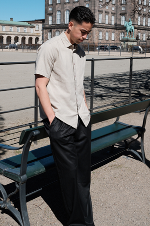 Short Sleeve Linen Shirt - Sand
