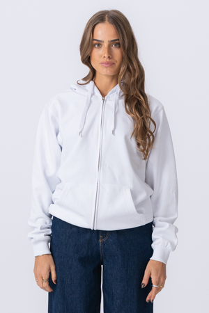 Basic Zip Hoodie - Λευκό
