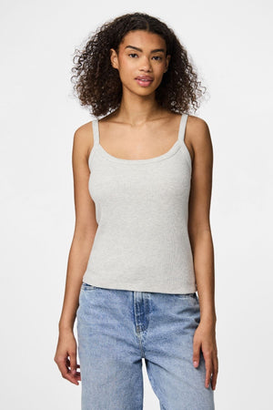 May Strap Top - Light Grey Melange