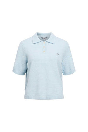 Debbie Knit Polo - Winter Sky Melange