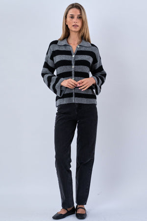 Josie Polo Knit - Γκρι/Μαύρο