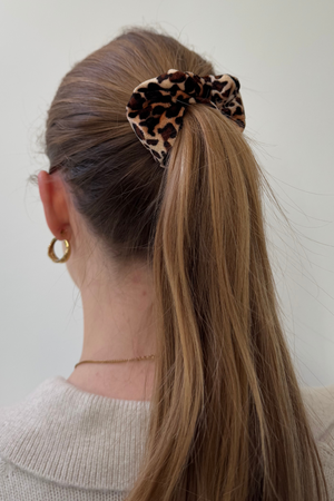 Leopard scrunchie - μπεζ