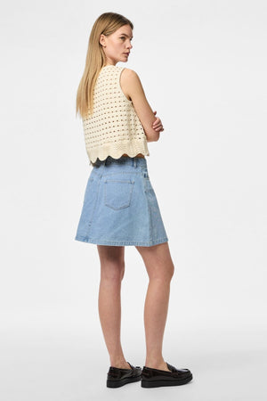 Φούστα σχήματος Abbi A - ανοιχτό μπλε denim