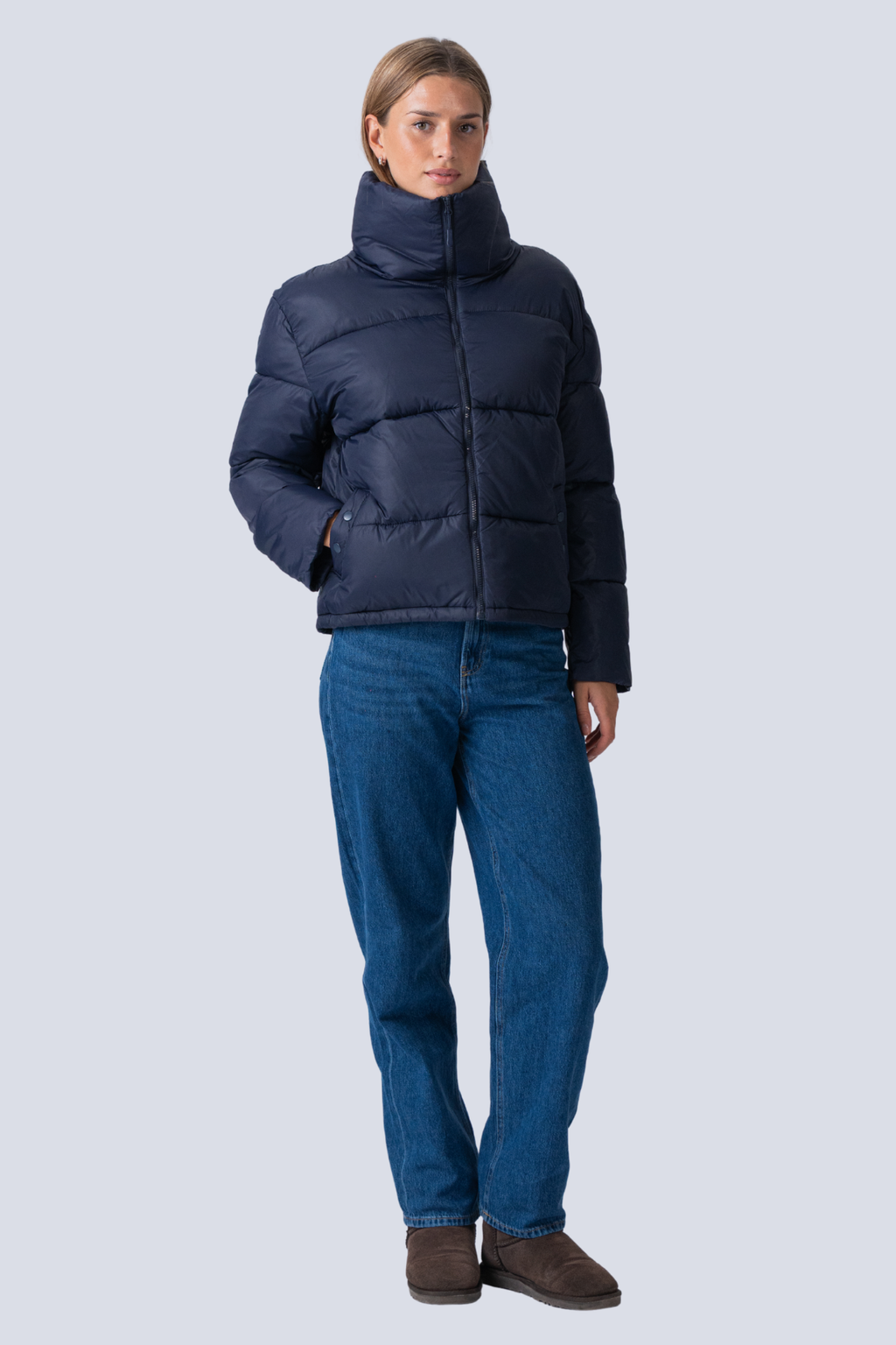 Short Puffer Jacket - Navy