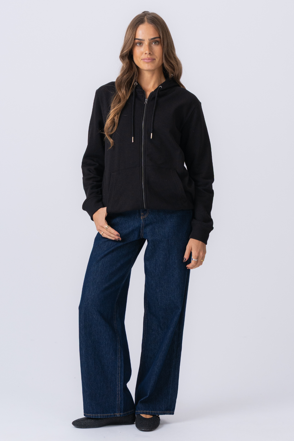 Zip Hoodie - Μαύρο