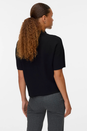 Χρυσό 2/4 Poloneck Pullover - Μαύρο