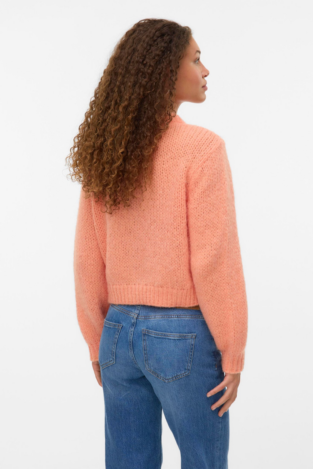 Wilo O -Neck Cardigan - Cantaloupe