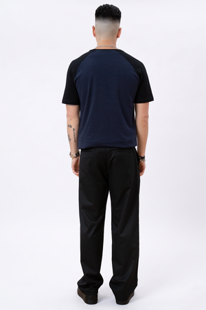 Basic raglan t-shirt-μαύρο-ναυτικό