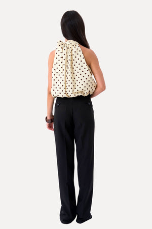 Wilma Top - Yellow/Brown Dots
