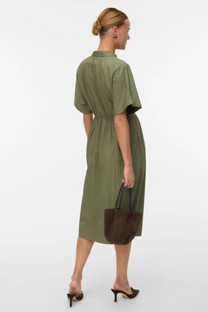 Barbara Calf Dress - Deep Lichen Green