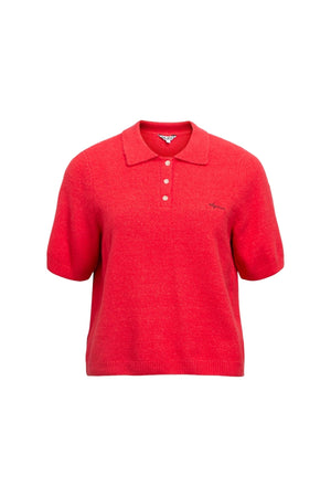 Debbie Knit Polo - Poinsettia
