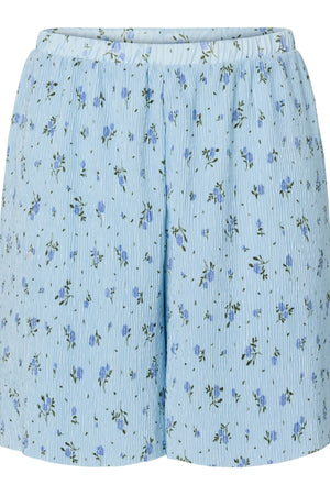 Flora High-Waisted Shorts - Cashmere Blue-Blue Flowers