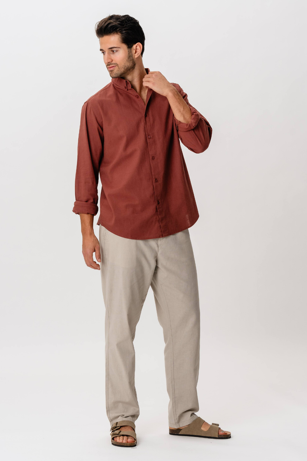 Λινενού πουκάμισο - Terracotta
