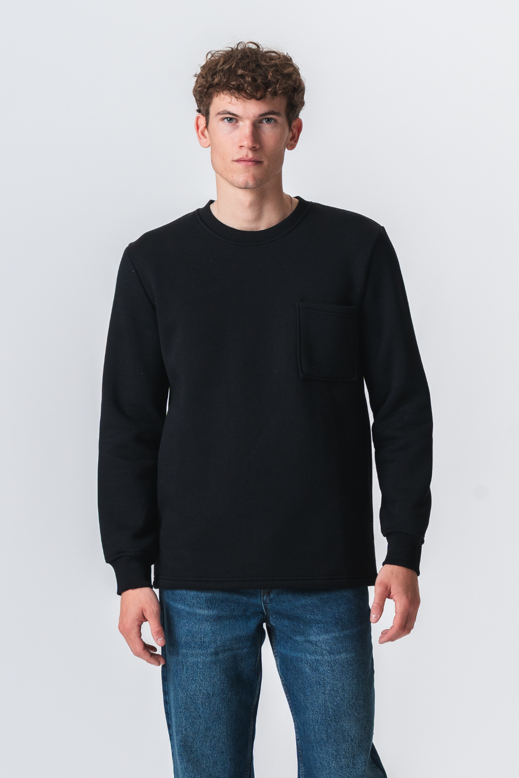 Pocket Sweatshirt Regular Fit - Black
