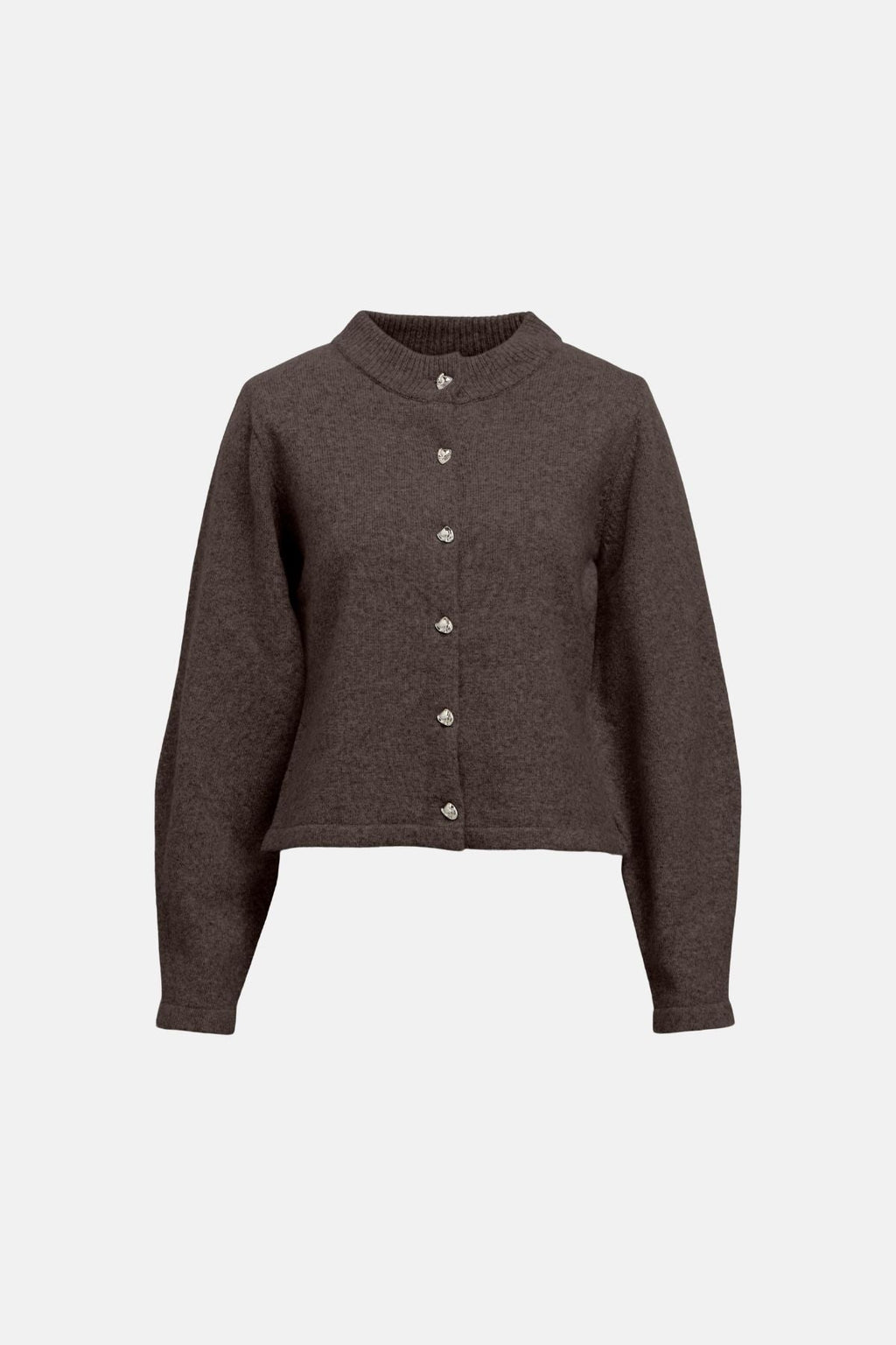 Zari Knit Cardigan - Seal Brown Melange