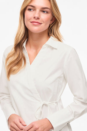 Lumi V-Neck Wrap Top - Snow White