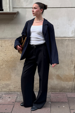 Υπερμεγέθη blazer - ναυτικό pinstripe