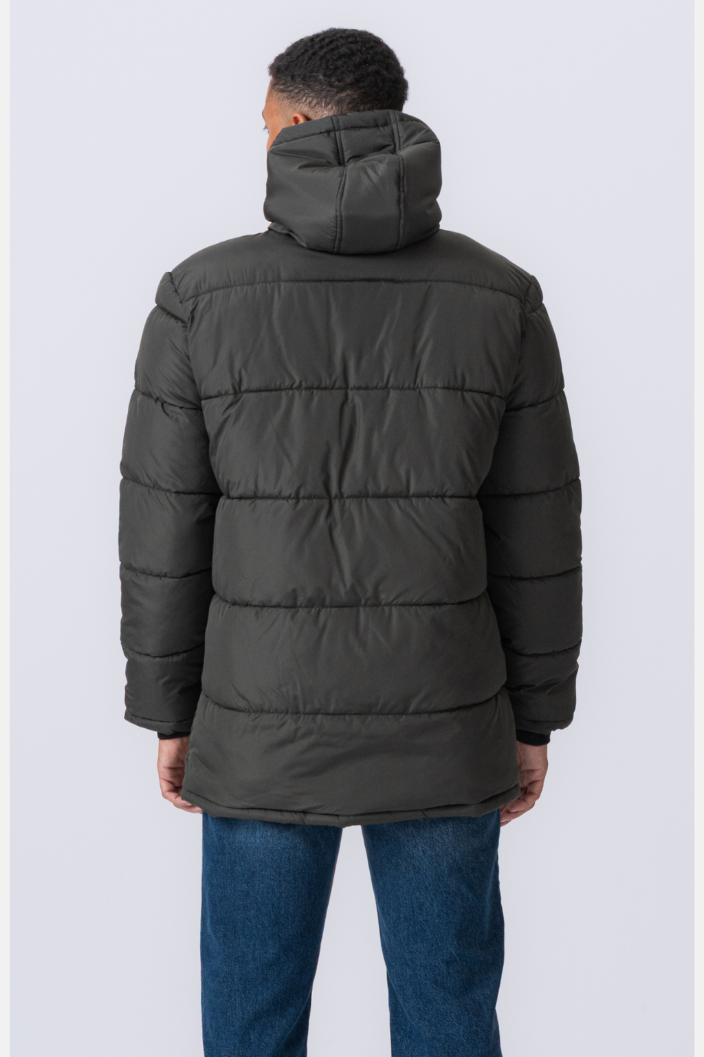 Μακρύ μπουφάν Puffer - Ελιά