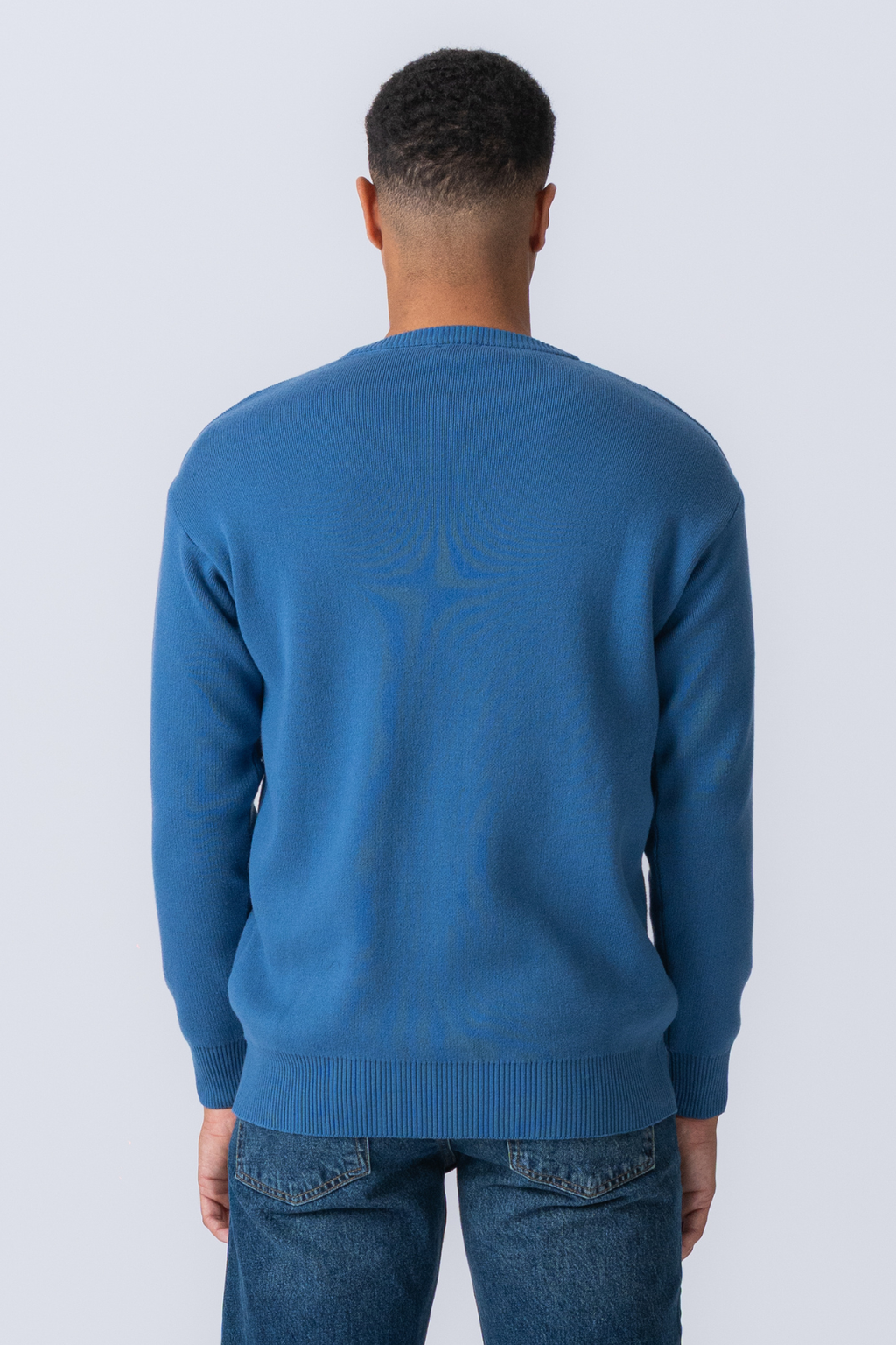 Crewneck Knit Sweater - Blue