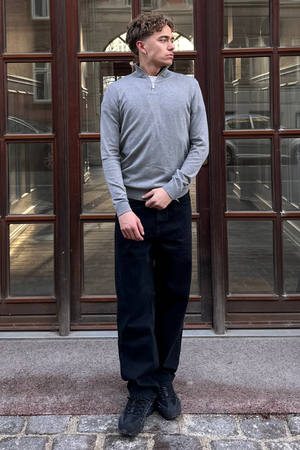 Pullover Half Zip - Grey Melange