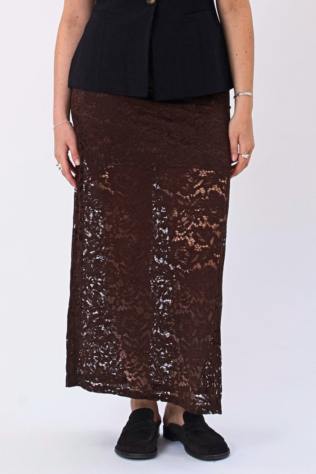 Amara Lace Maxi Φούστα - Καφέ