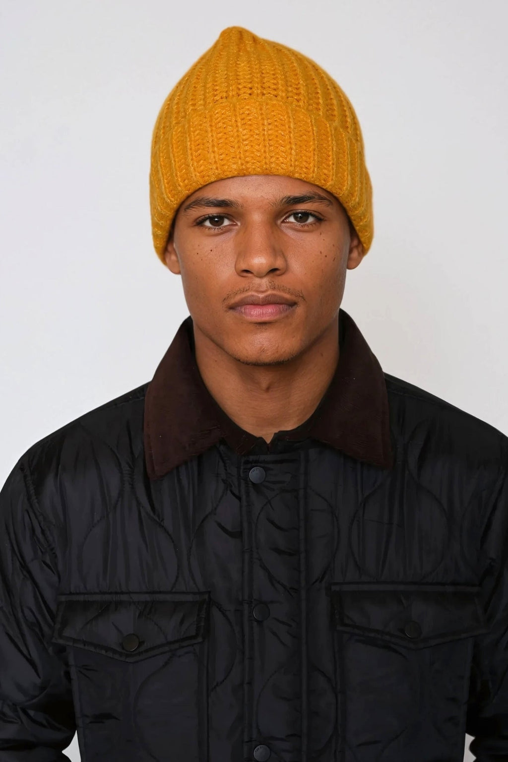 Ribbed Beanie - Yellow