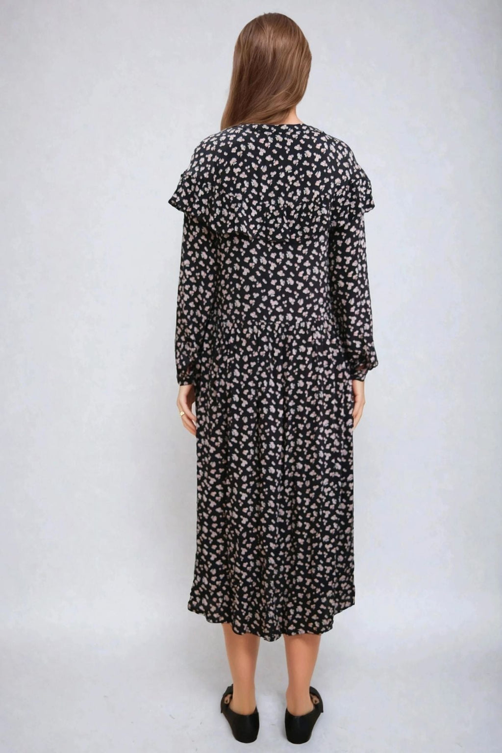 Amelia dress - Black flowered