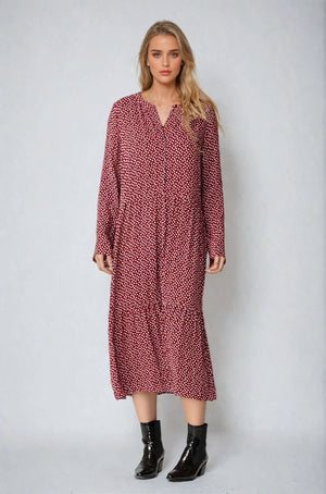 Anna long-sleeved dress - Sundried Tomato