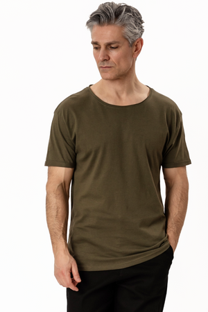 Deep Neck T -Shirt - Πράσινο